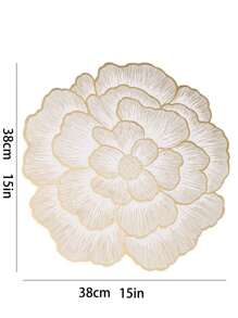 2 قطعة/6 قطع من الفرش المائدة المزينة بتصميم الزهور الذهبية، عالية الجودة، مقاومة للماء، مانعة للانزلاق، مقاومة للحرارة، قابلة للمسح من البي في سي لديكور الغرف، طاولة الطعام، الديكور المنزلي، مناسبة للأعياد والحفلات وأعياد الميلاد والزفاف والمناسبات