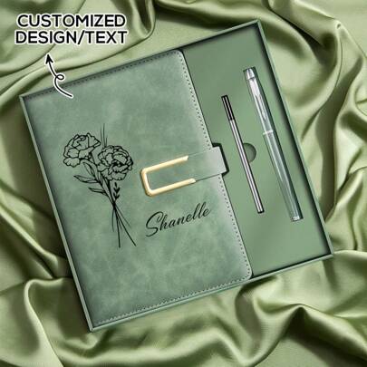 Custom Name PU Leather Journal - Personalized Travel/Teacher/Church Notebook, Faux Leather Hardcover Diary, Graduation/Mother's Day/Father's Day/Teacher' Day/Anniversary Gift, School Supplies,Back To School,Multi-Functional,Ornamental,Reusable,Modern,Colorful,Cute,Vintage,Cartoon,Kawaii,Custom,Personalized,Unique,Customized,Workers,Clients,Students,For Business/Work/Office,For School,Office & School Supplies,Xmas Decoration,Office Décor