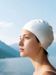 1 Stück Unisex Silikon Schwimmkappe, wasserdicht, komfortabler Ohrenschutz Schwimmhut