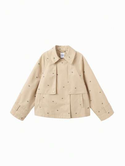 Balabala Girls Trench Coat 2025 Short Jacket Stylish Outerwear