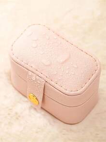 1pc Stylish Mini Faux Leather Jewelry Organizer A Portable Mini Jewelry Box PU Leather Earring Ring Jewelry Storage Box, Travel Jewelry Storage Box For Rings And Studs For Women Storage Organizer Travel Essentials Back To School Dormitory Storage - Multicolor - View 7