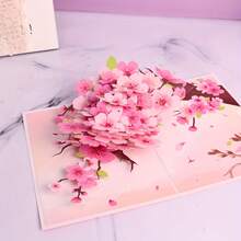 1 Cherry Blossom Pop-Up Greeting Card - Ideal For Mother's Day, Valentine's Day, Anniversaries And Birthdays - Includes Note Card And Envelope - 粉紅色 - 查看 7