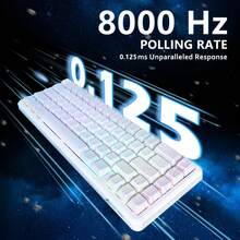 ATTACK SHARK X65 HE 磁轴快速触发键盘，65% 有线游戏键盘，8000Hz 轮询率，0.01mm RT 精度可调扳机，PBT 键帽，QMK 固件，RGB 背光 - 彩色 - 查看 4