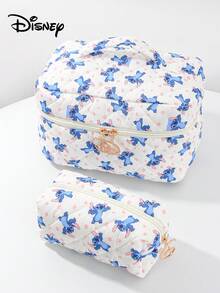 官方授权史迪奇卡通设计大容量收纳包，卡通女孩洗漱包，学生创意化妆旅行收纳包，迷你手提包和手机袋，可爱卡通人物大容量化妆护肤品收纳包，圣诞节、万圣节、生日惊喜礼物，送给家人、朋友、史迪奇粉丝 - 彩色 - 查看 4