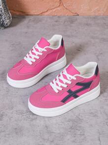 2025 New Women Retro Yellow Thick Sole Platform Sneakers, Fashionable Versatile Casual Shoes With Increased Height