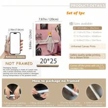 1pc, Canvas Wall Art, Framed Art Decor, Waterproof, Vintage Pink Bow Spooky, Halloween Children's Room Decor, Spooky In Pink Bathtub, Edgy Fashion Home Decor, Cute And Charming Spooky Paintings, Fall Decor, Halloween Decor, Room Decor, Dorm Room Decor, Bedroom Home, Wall Decor, Back To School Decor, School Dorm Decor, Bathroom Decor