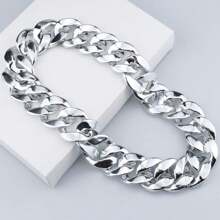 سلسلة هيب هوب من البلاستيك ضخمة بطريقة عشوائية للرجال ، قلادة مزيفة باللونين الذهبي والفضي لاكتمال زي ال-90،اكسسوار