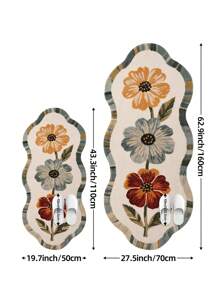 DAJIANG 1pc Vintage Simple Floral Print Runner Rug, Non-Slip Entrance Mat, Soft Carpet, Foldable & Washable, Suitable For Living Room, Kitchen, Bathroom, Bedside - Home Decor, Thickened For Autumn/Winter, Thanksgiving Kitchen Rug