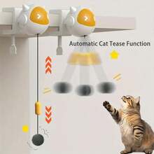 Peluncur Mainan Kucing Otomatis dengan Sensor - Tongkat Penggoda Kucing Interaktif yang Dapat Bermain Sendiri, Siklus Bermain dan Istirahat 10 Menit, Desain Plastik Tahan Lama, Khusus untuk Kucing Dalam Ruangan, Bola Penggoda Kucing yang Cocok untuk Bahan Penggaruk, Tahan Gigitan, Menghibur Banyak Kucing, Mainan Interaktif untuk Melatih dan Menghilangkan Kebosanan, Cocok untuk Anak Kucing dan Kucing Dewasa - Putih - View 5