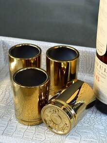 2 piezas/4 piezas Taza en forma de casquillo de bala de 3 onzas, taza de una sola porción, taza de vino pequeña, taza de medición, taza para beber en fiestas festivas, taza para bebidas espirituosas