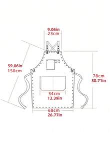 1件装加厚帆布围裙外贸加工工作牛仔园艺咖啡店防水园艺厨房围裙 - 彩色 - 查看 11