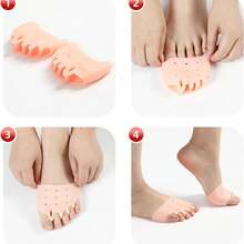 Hyggear Silicone Toe Separator, Hyggear Toe Separators, Hyggear Toe Spacers, 4 Pairs, Ball Of Foot Cushions, Breathable & Soft (Skin) - Skin - View 6