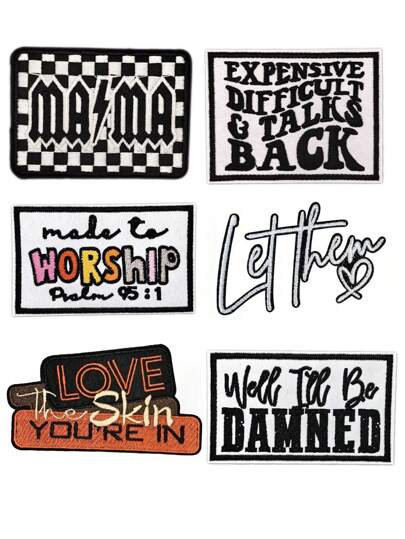 Gemischte Design Stickerei zum Aufbügeln Flicken für Trucker Kappen, Mama Flicken, lass sie Flicken, Spaß Bügeln/Nähen Stickerei Flicken, geeignet für LKW Hüte, Rucksäcke und Kleidung DIY Dekoration