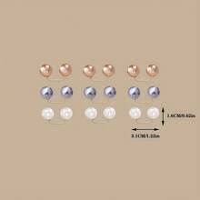 9pcs/Set 3 Colors Clothing Fixing Safety Pins, Multi-Functional Decorative Brooch Clips To Prevent Wardrobe Malfunction - White 3 + Gray 3 + Champagne 3 - View 5