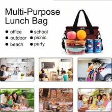 Local Shipping-Femuar Reusable Lunch Box For Men/Women - Insulated Lunch Bag Leakproof Lunchbox For Work Office Picnic Beach - Freezable Lunch Cooler Bag With Adjustable Shoulder Strap - Black - 5-Red - 查看 7