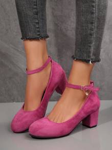 Chaussures à talons épais pour femmes grande taille, élégantes sandales à boucle mode talons hauts pour robes