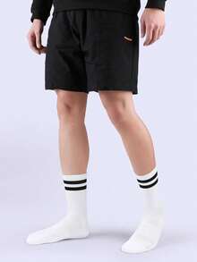 3/6 双女士及膝袜，秋冬保暖纯色运动大腿袜 - 彩色 - 查看 1