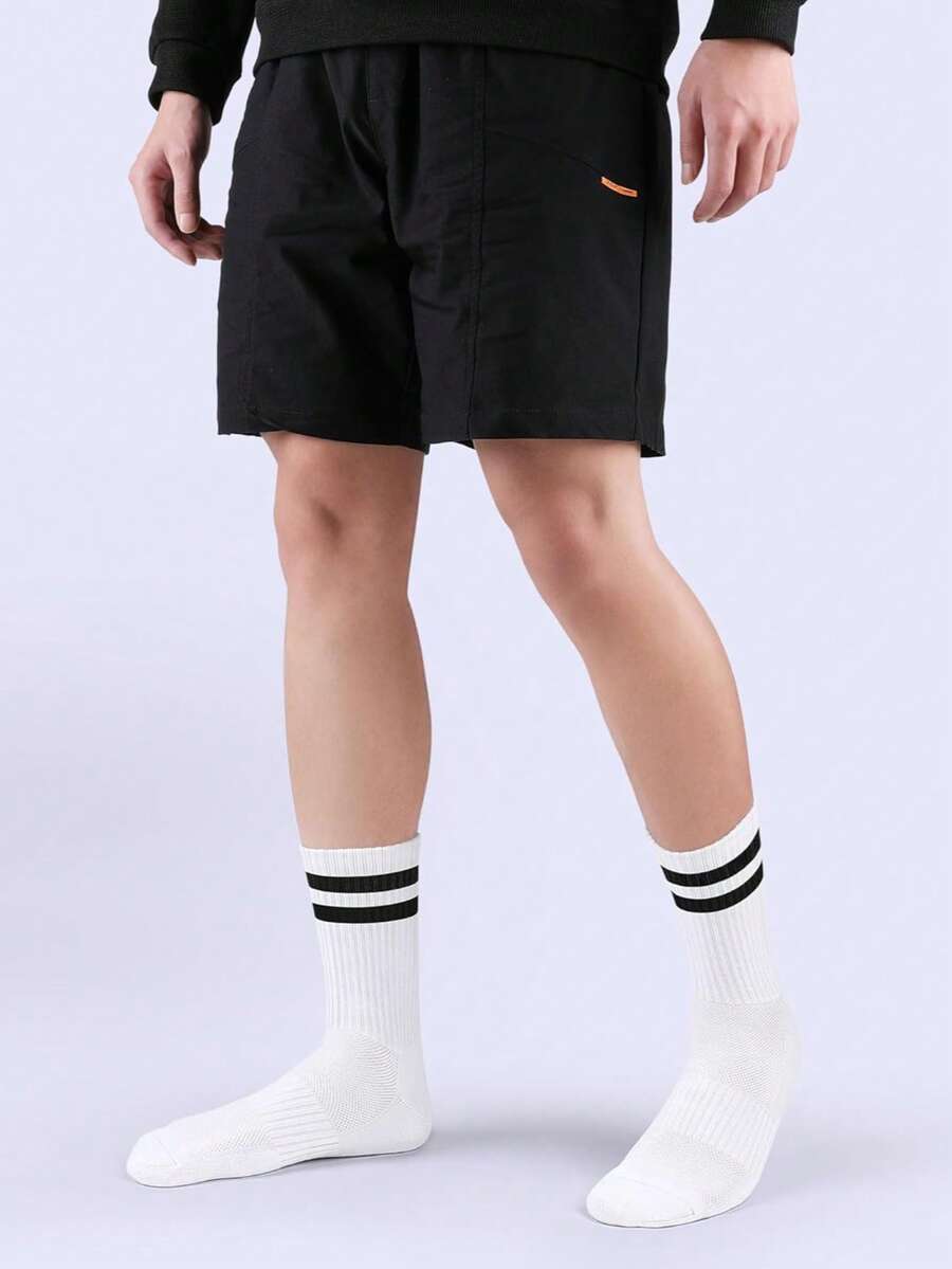 3/6 双女士及膝袜，秋冬保暖纯色运动大腿袜 - 彩色 - 查看 1