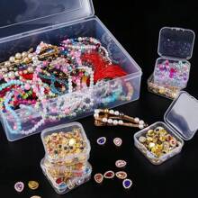 Set de 30 piezas de 2.17 pulgadas Caja organizadora de joyas de plástico transparente - Ideal para cuentas, manualidades, almacenamiento de joyas - Solución de organización de artículos pequeños y regalo perfecto para ti, estudiantes, amigos, parejas - Cajas de almacenamiento de manualidades con cuentas, organización para viajes