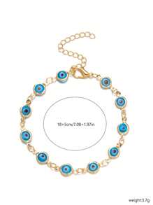 1 pulseira ajustável com elemento "mau-olhado", pingente misterioso exclusivo com design moderno, adequada para uso diário, festas, reuniões e eventos sociais