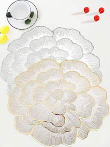 2 قطعة/6 قطع من الفرش المائدة المزينة بتصميم الزهور الذهبية، عالية الجودة، مقاومة للماء، مانعة للانزلاق، مقاومة للحرارة، قابلة للمسح من البي في سي لديكور الغرف، طاولة الطعام، الديكور المنزلي، مناسبة للأعياد والحفلات وأعياد الميلاد والزفاف والمناسبات