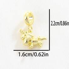 1 件铜合金猫、狗、独角兽吊坠 DIY 配件，可制作手链、项链、耳环、饰物、钥匙扣，适合儿童节、万圣节、情人节、珠宝制作、工艺品 - 彩色 - 查看 9