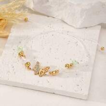 1 set Bracelet pendentif papillon élégant en CCB, cadeau pour femmes, convient pour le port quotidien et les fêtes