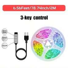 1set 40m/30m/20m/1m USB DIY Backlight LED Light Strip, RGB 2835 3-Key Flexible LED Strip Lights For TV Background, Living Room, Bedroom, Closet, Home Decor - 3 Button Controller - View 20