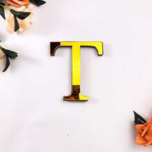 1 Piece 3D Acrylic Mirror Letter Art Wall Sticker - Light And Shadow Intertwined Space Aesthetic Symbol, Gold/Silver/Black/Rose Gold Oversized Letters Self-Adhesive Home Decorative Letter Logo Art Sticker, Artistic 3D Thickened Acrylic Mirror Letters Wall Sticker (3.93/5.9/7.87/11.81 Inches)