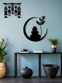 1PC Anti-Rust Iron Sheet Cut Metal Wall Art Egyptian Eye Of Horus Amulet Geometric Line Decor Home Decor For Halloween & Christmas
