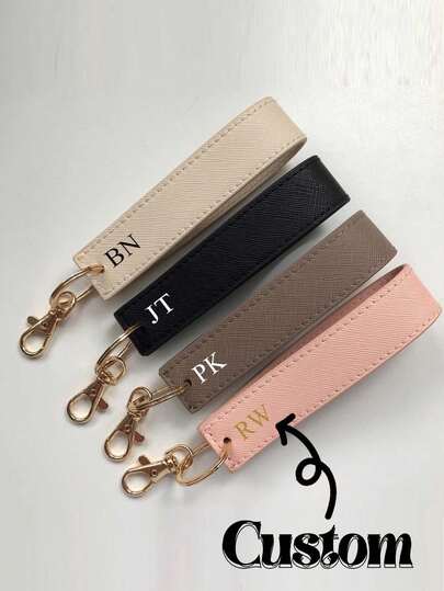 Custom PU Leather Keychain With Ring, Elegant Handmade Bag Charm, Car Hook, Unique Fashion Accessory With Personalized Name, Best Gift For Her, Christmas Gift, Valentine's Day Gift, Mother's Day Gift, Teacher's Day Gift, Thanksgiving Gift