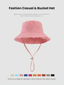 1 Piece Women's Summer Burrs And Big Brimmed Fisherman's Hat Sun Hat Beach Hat Sun Protection Sun Hat UV Protection Suitable For Outdoor Hiking And Cycling Leisure Travel - White - View 6