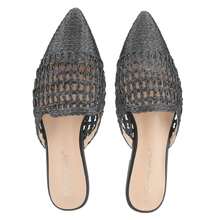 Belovely Woven Whisper: Chic Woven Mules [BETH-10] - Black - View 2