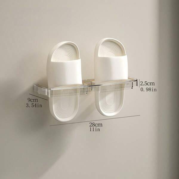 1 pieza Estantería colgante para zapatos montada en la pared, organizador de almacenamiento de zapatillas sin taladrar para baño con estante de drenaje