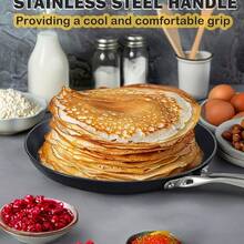 Crepe Pan Hard Anodized Ceramic Nonstick Pancake Pan, 10.5-Inch Griddle Dosa Tawa Tortilla Skillet Pan Induction Cookware, Black - Multicolor - View 5