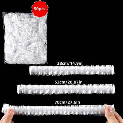 50 个大尺寸一次性塑料透明盖，防尘盖适用于储存和整理零食、蔬菜和面包、面包托盘盖，3 种尺寸可选