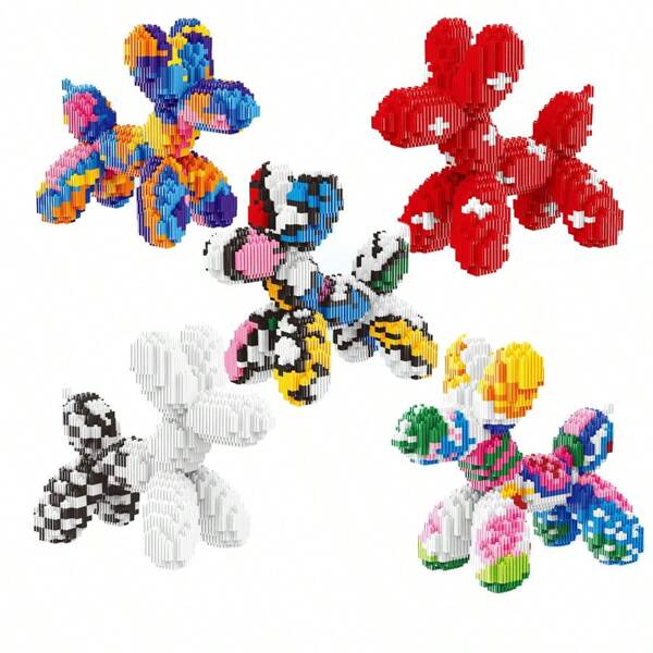 1 pièce Jouet pour chien à microparticules, blocs de construction de puzzle, blocs de construction abstraits, ornement en blocs, blocs de construction d'animaux, cadeau d'anniversaire, ornement de collection