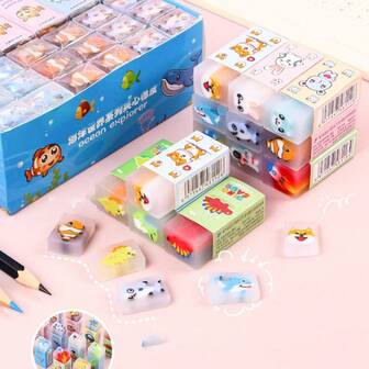 Creative Cartoon Sandwich Erasers, Clean Erase Cute Erasers For Students, School Supplies