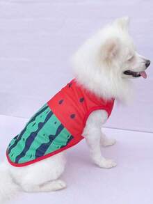 1pc Watermelon Design Breathable Mesh Pet Vest, Suitable For Small & Medium Pets, Spring/Summer - Multicolor - View 5