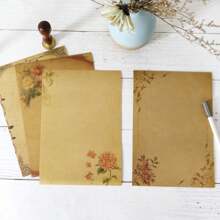 8pcs Retro Kraft Paper Writing Letter Set, Creative European Pattern A5 Stationery,School Supplies,Back To School