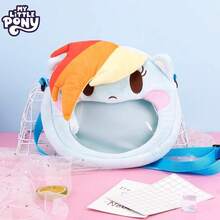 MY LITTLE PONY 女孩背包带独角兽毛绒包，透明书包，斜挎包独角兽单肩包轻便可折叠，适合圣诞节礼物，适合年轻学生和女性