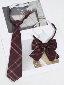 2 Stücke Damen Mode Streifen Gitter Fliege Set, geeignet für tägliche Partys, Geschäft und Sportreisen