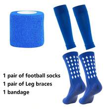 1 Set de calentadores de pierna antideslizantes para fútbol, envoltura de calcetines deportivos, equipo para juegos - Multicolor - Ver 14