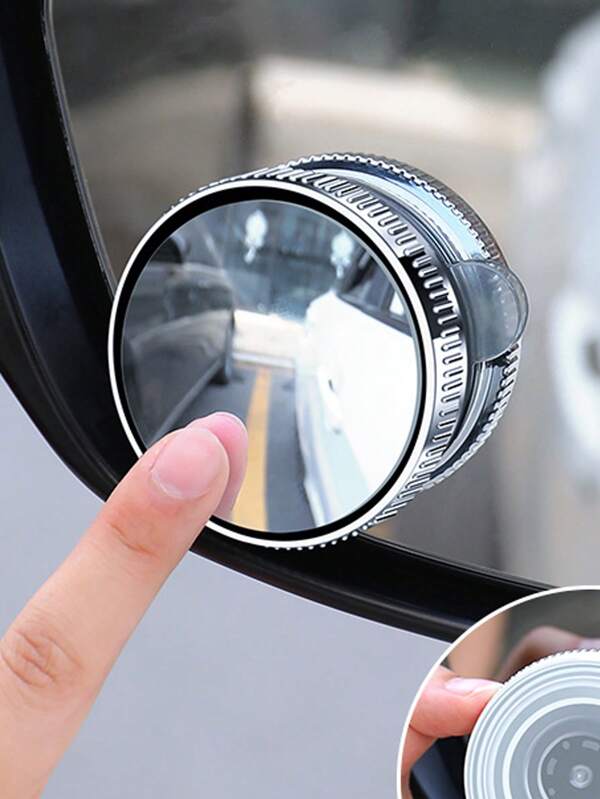 2pcs Blind Spot Mirrors - Large 2-Inch Reusable Design, With High-Definition Glass And Convex 360° Wide Angle, Enhancing Safety - Universal Compatible With Cars, SUVs And Trucks