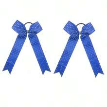 2 pièces Nœud de cheerleader plein de strass violet de 14 cm, accessoires de cheveux élastiques brillants et lumineux, cadeau pour la fête des mères, convient aux cheerleaders féminines, soirées, bal, meilleur choix de cadeau, bandeaux de queue de cheval, élastiques à cheveux, élastiques à cheveux