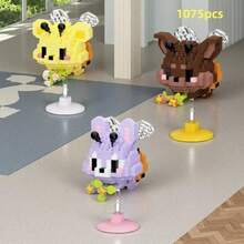 创意卡通动物积木玩具套装，微粒宠物拼装模型玩具家居装饰，包括熊猫、熊、狗、兔子，是感恩节、圣诞节、生日的理想礼物 - 彩色 - 查看 8