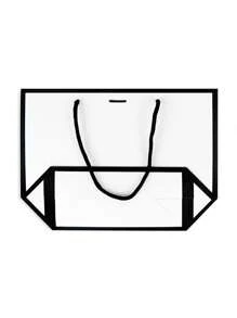 1/5/10 elegante und einfache schwarz-weiße Geschenktüten mit goldfarbener Kante, horizontale Handtaschen, schwarz-weiße Papiertüten mit goldfarbener Kante, hochwertige und einfache Geschenktüten, geeignet für Hochzeiten, Geburtstage, tägliche Ausflüge, Einkaufen, Halloween-Partys, Weihnachtspartys, Sommerhochzeiten, Familien-Geschenke, Paar-Geschenke
