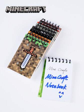  8 PIEZAS / 6 PIEZAS Diseño de arte de píxeles con licencia oficial de Minecraft, páginas perforadas para bocetos, notas, planes de juego, encuadernación plana. El regalo definitivo para constructores de bloques, coleccionistas y amantes de la nostalgia de la construcción de bloques. 30% DE DESCUENTO