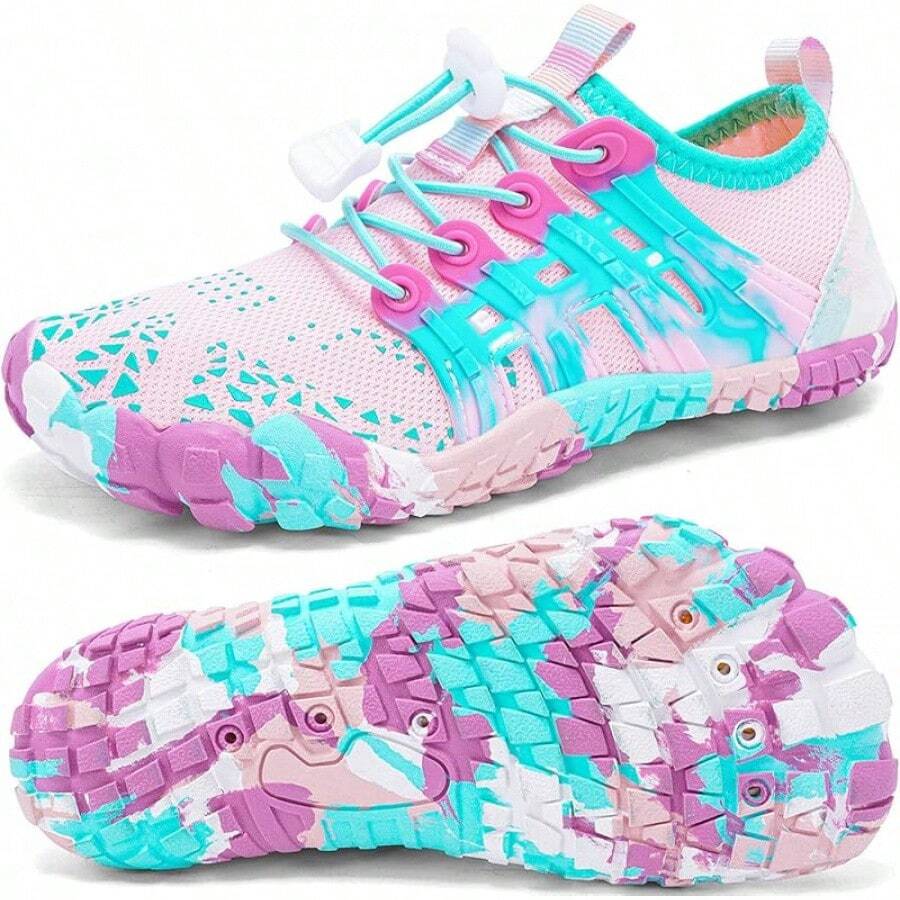 Shoes Barefoot Aqua Socks Outdoor Indoor Quick Dry Sandals Lightweight Slip On Walking Sneakers Beach Pool Swim (Little/Big) - 10-粉紅色 - 查看 1