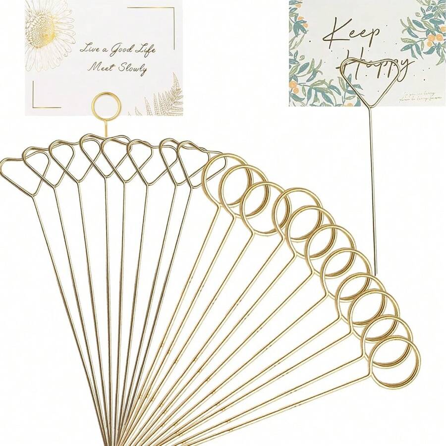 20/40 Stücke Blumen Kartenhalter Picks Metall Draht Platzkarten Halter Bilderhalter Foto Steckklemme Blumen Picks für Hochzeit Party